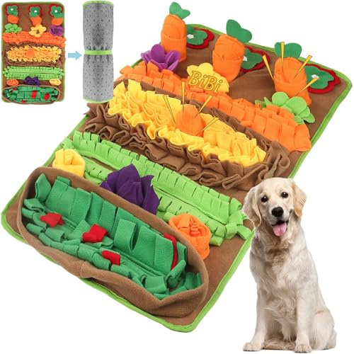 M&Catree Tapis de Fouille Chien 80×48cm Snuffle Mat Puzzle Toys pour Chien Chat, Couverture Pliable Reniflant