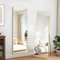 KOCUUY Specchio rettangolare per tutto il corpo, 147 x 44 cm, grande specchio da parete con cornice in alluminio dorato, da appendere, in piedi, inclinabile, per soggiorno, camera da letto e corridoi