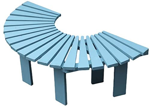 Banc de jardin semi-circulaire en bois massif anti-corrosion en forme d'éventail - Tabouret incurvé pour fleurs et balcon - Banc de parc d'extérieur