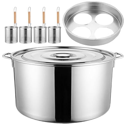Genérico Olla sopera Multifuncional con colador, máquina Comercial de Acero Inoxidable para cocinar Pasta con cestas de 3/4 para Puestos de Comida, restaurantes, Espaguetis, albóndigas, Verduras, oll