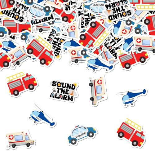 200 pezzi di emergenza decorazioni di compleanno coriandoli suono l'allarme sparse salvataggio veicolo tavolo decorazione per emergenza il salvataggio tema festa di compleanno baby shower forniture
