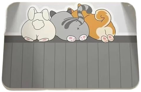 Cartoon Bathroom Soft Diatomaceous Mud Floor Mat, Bathroom Absorbent Foot Mat, Toilet Sink, Bedroom Mat, Carpet(Grey)
