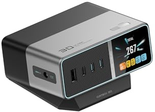 CUKTECH 30 Ultra 300W 5-Ports GaN Multi Charging Station, LCD Display Fast Charging USB C Charger, Desktop Charger Compatible with Laptop, MacBook, Dell XPS, iPad, iPhone 16/15, Galaxy S24/S23, etc