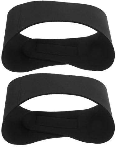 Toddmomy Lot de 2 Bandeaux de Natation Étanches 53X9 CM en Tissu Élastique Noir Protège-Oreilles pour Natation Yoga Confortables et Réutilisables Sport Aquatique et Activités