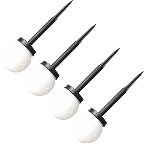 ANDRESLAD Lámparas Solares para Jardín Material Pp Resistente Intemperie Forma de Burbuja 4 Unidades Encendido y Apagado Automático para Exteriores y Entrada