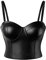SLIMBELLE Lack Leder Crop Top Damen Leder-Optik Bustier Korsett Bauchfrei Wetlook Shirts Kurz Tanktop Leder Spaghetti BH Top mit Push up Effekt Oberteile Bekleidung für Jeans Rock