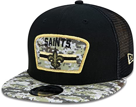 New Era 9Fifty Salute to Service Saints Cap Basecap Baseballcap Flat Brim Snapback NFL-Cap Damen/Herren - Snapback, mit Schirm Herbst-Winter Winter - One Size schwarz
