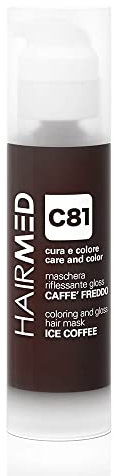 HAIRMED, Cura e Colore, Maschera Riflessante Gloss, Maschera Colorante Capelli, Riflessante Capelli, Senza Ammoniaca, Colore C81 Caffè Freddo, 150 ml