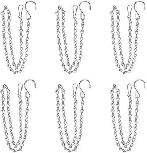 YINGFENG 6 Pack 19.7 Inch Silver Hanging Chain for Hanging Bird Feeders, Bird Houses, Planters, Baskets, Birdbaths, Lanterns, Wind Chimes, Billboards, Signs and Ornaments