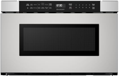 SHARP SMD2440JS Microwave Drawer Oven, 24-inch, 1.2 Cubic Feet, 950 Watt, Angled Touch Control Panel, Stainless Steel