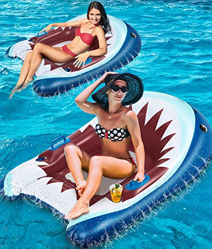 Popolic Amaca Gonfiabile Piscina,Galleggiante Gonfiabile Pieghevole Sedia Sdraio, Letto Lounge Materassino Estate Poltrona Lounge, Mare Piscina Spiaggia Giardino Per per adulti e bambini