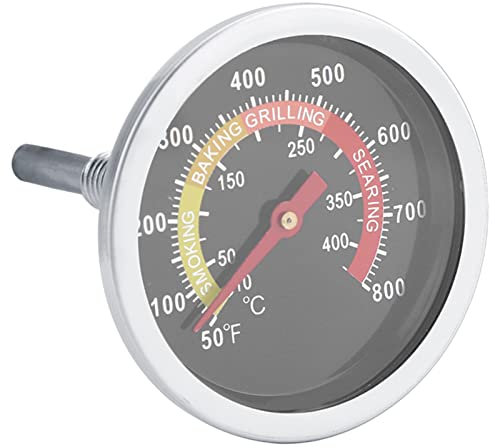 Thermomètre pour BBQ en Acier Inoxydable, Jauge de Température, Verre trempé de pour la Cuisson au Barbecue