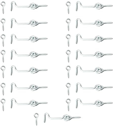 CHENJIN 15PCS Stainless Steel Door Window Spring Hooks 2 Inch Storm Control Window Opening Hooks Cabin Hook Eye Latch with Mounting Screws for Pet Cages Barn Doors Swinging Doors Windows