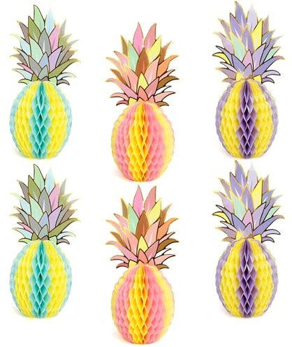 Panal De Abeja,Bolas De Panal De Abeja Hawaii, Decoración De Panal De Piña,Decoración Cumpleaños,Decoraciones De Fiesta,Decoración De Panal De Abeja,6 Piezas Ecoración De Fiesta Estilo Verano