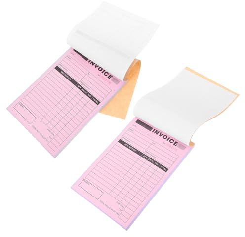 DINHEAROM Carnet Facture Trois Volets en Papier Planche Rigide Facturier et 2pcs Gestion des Reçus et Commandes pour en Restaurants Transactions Commerciales