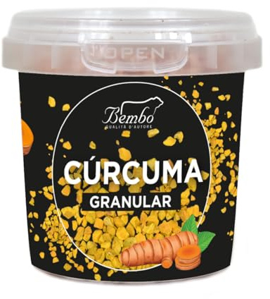 Cúrcuma Granulada Bembo 65 g - Especia Natural y Aromática - Formato Anti Desperdicio - Libre de Glutamatos, Espesantes, Colorantes.