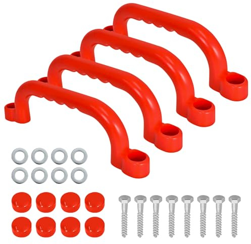 SUPRROW Sicherheitsspielgriffe für Kinder,Handgriffe für Griffe Zubehör Draußen Spielzeug Baumhaus Spielhäuser,rutschfeste Griffe für Klettergerüste,Premium Kunststoff Haltegriffe für Spielplatz (4)