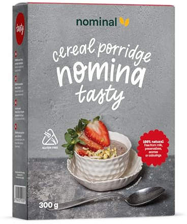 NOMINAL Mix Brei – Hirse, Buchweizen & Reis-Hirse Brei - Glutenfrei, Vegan, ohne Zuckerzusatz, Nährstoffreich, Schnelles Frühstück - Brei ohne Zuckerzusatz (3er Pack, 3×300g)