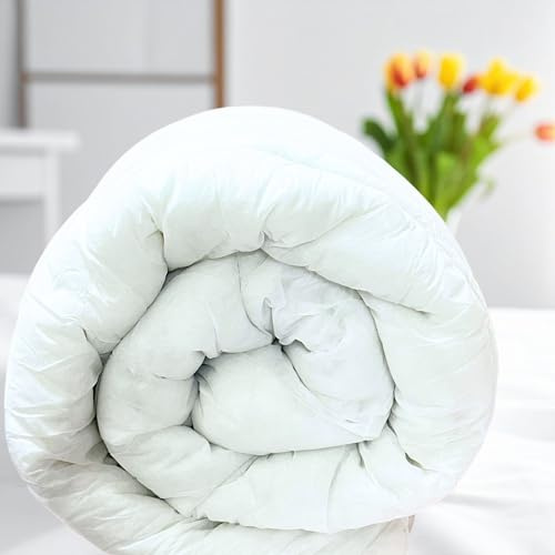 Slumber Nights Hollowfibre Duvet 10.5 Tog – Double Size Comforter – All Seasons Quilt – Soft & Anti Allergy – Polypropylene Breathable Cover (Double, 10.5 Tog)