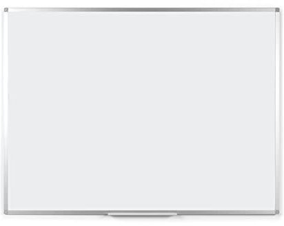 BoardsPlus - Magnetisk whiteboard, emaljerad yta – 60 x 45 cm – magnettavla med aluminiumram och pennhylla