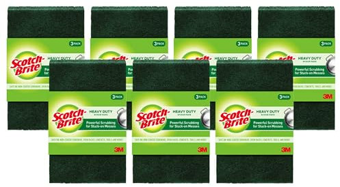 Scotch-Brite Heavy Duty Scour, Green, 21 Pads