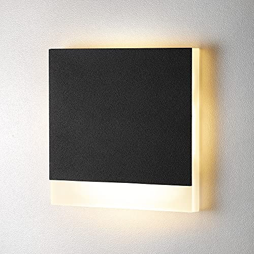 lambado® Premium LED Wandeinbauleuchte für Schalterdose - Treppenbeleuchtung 230V STRIPE in schwarz für Innen - 1.5W ColorSwitch für Ambiente & Sicherheit im Dunkeln
