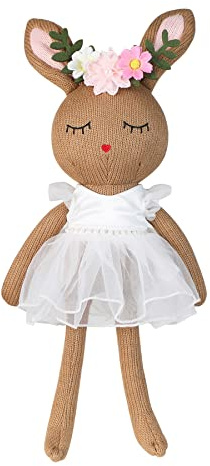 Easter Bunny Ballerina Doll Soft Plush Toy for Girls - Teddy Gift for 5 Years Old - Peter Rabbit Toys (Brown)