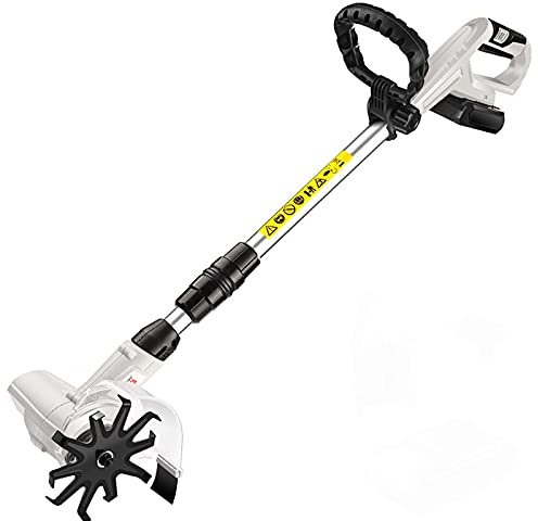 Escarificador eléctrico inalámbrico, rotavadores de timón de jardín con batería recargable de 2000 mAh, timón de mano eléctrico, azada, herramientas de molinero, cultivador portátil para el jardín,
