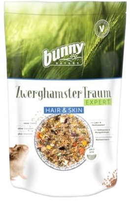Bunny Nature ZwerghamsterTraum EXPERT Hair & Skin | 500 g | Alleinfuttermittel für Zwerghamster | Zur Unterstützung von Haut & Haar | Ohne Pellets und Extrudate
