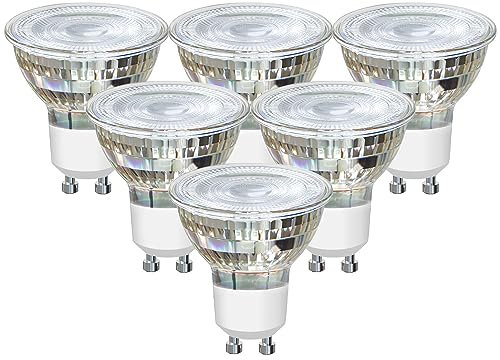 EXTRASTAR GU10 LED Lampenschirm aus Glas, 5W Ersetzt 60W Glühlampe, 425 LM, 3000K Warmweiß, Abstrahlwinkel 38 Grad, Nicht Dimmbar Reflektorlampe, 6 Stück