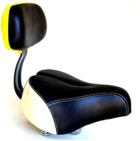 MBROS Wide Big Bum Sillín de Bicicleta Cómodo Cojín de Asiento de Scooter eléctrico Suave con Respaldo Cubierta de Asiento de Bicicleta Universal Piezas de Ciclismo (Color : Black White)