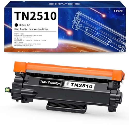 Skydo TN2510 Cartouche de Toner Dernières Chip Compatible pour Brother TN 2510 pour DCP-L2627DW HL-L2400DWE DCP-L2627DWXL DCP-L2620DW MFC-L2860DW DCP-L2665DW DCP-L2660DW MFC-L2860DWE DCP-L2627DWE