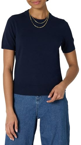 Amazon Essentials Pull à Manches Courtes, Coupe Classique Femme