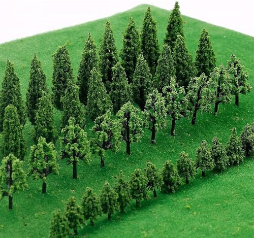 50 Pièces Arbres Miniatures, Modèle Arbres, Arbre Miniature Modèle de Train Miniature, Paysage Ferroviaire, Modèle Arbre en Plastique pour Paysage de Bricolage, Paysages Miniatures, Table de Sable