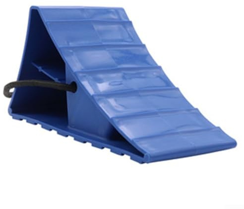 Honseadek Cuñas de rueda de remolque con cuerda para caravanas, remolques de viaje y remolques de barco, plástico resistente a los rayos UV, asegura neumáticos de hasta 26 pulgadas