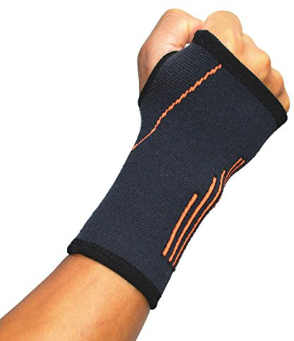 Busy Mom - Coppia di supporti per polso a compressione media, con palmo per pollice e tunnel carpale, per alleviare tendinite, artrite, colore: nero