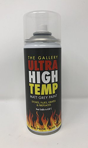 The Gallery Ultra High Temperature Matt Grey Paint for Stoves, Flues, Grates & Fireplaces - 400ml