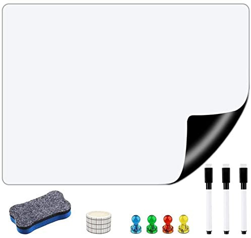 Whiteboard Magnetisch Folie, 40 X 80cm Magnettafel Selbstklebend Magnetfolie Weiß Abwischbare Leicht Zugeschnitten DIY Wandaufkleber für Büro Schule Zuhause Küche