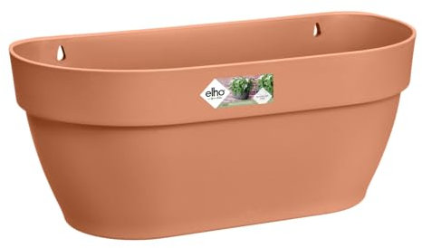 Elho Vibia Campana Mural 35 - Planteur pour Balcon & Extérieur - Ø 35.0 x H 14.8 cm - Marron/Terre Cuite