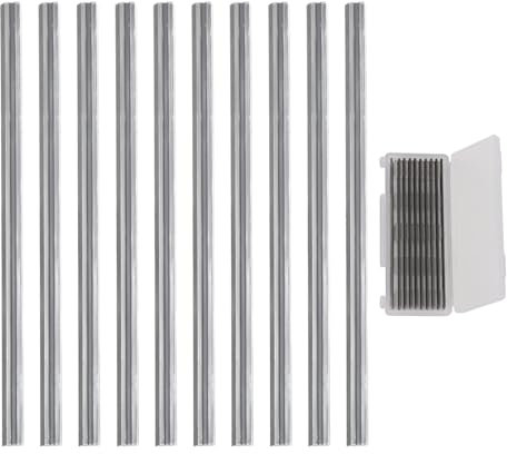 10 Piezas Cuchilla para Cepillo Kit, 82mm Cuchillo Reversible, para Maquinaria De Carpintería, Para Cortar Duras Blandas Tablero De Madera Contrachapada (82x5.5x1.2mm) (1)