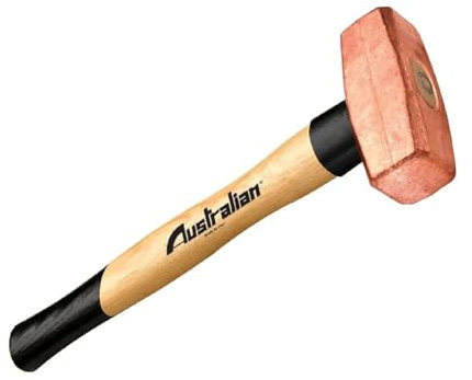 La zappa Mazo de albañil con cabeza de cobre y mango de madera línea TOP (300 gr/mango 26 cm)