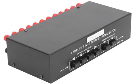 Passive Selector Switch 4 Amplifier In 2 Speaker Out Selector Box for Music Playing Selection of Input Output Can Stable Without Switching Your Delivered Clarity Allowing