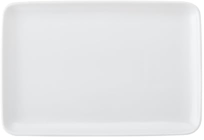 MIKASA Chalk Rectangle White Porcelain Serving Platter, Glossy Rectangular Plate, Ideal for Buffets, Appetisers, Desserts, Party Food, Dishwasher Safe, 26.5cm