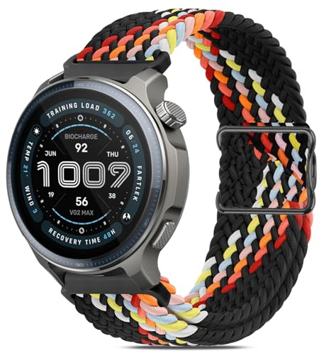 Lurmerea 22 mm nylonarmband kompatibelt med Amazfit Balance 2/Balance/Amazfit Bip 6/Bip 5/Cheetah/Cheetah Pro/GTR 4/GTR 3, elastiskt magnetiskt spänne, sportband för män och kvinnor, Flerfärgad, 22