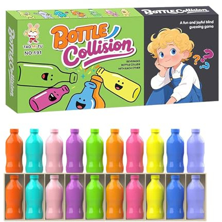 Qubitly Fast Paced Bottle Flip Challenge Game, Colourful Bottle Flip Game, Fun Bottles Guessing Reaction Games, Improve Logical Thinking Reasoning Skills Educational Toys