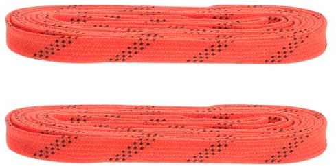 NOLITOY Cordones para Patines de Hockey sobre Hielo, Anticongelantes, Encerados, 96 Pulgadas (Naranja), Resistentes para Calzado Deportivo y Botas de Esquí