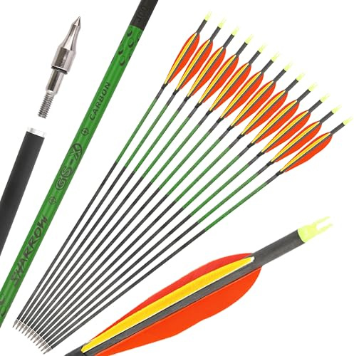surwolf 31.5 Pure carbon pilar Spine300、400、500、600、700、800 Rena kolpilar för bågskyttetävling Övningspilar ID6.2mm Jaktpilar för Recurvebågar & Compoundbågar 12st