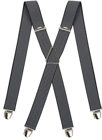Pierrot - Bretelle Uomo Larghe Vintage - Regolabili Fino A 130cm - Garantite A Vita - Clip molto forti - Bretelle Uomo Eleganti