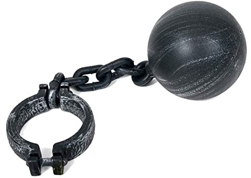 Acan Tradineur Manille avec boule de prisonnier en plastique pour Halloween Gris Longueur 56 cm