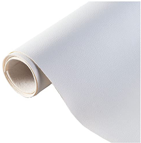 AITAF Vinyl Faux Leather Fabric Car Upholstery Fabric Pu Leather Fabric Leather Paint For Clothes Texture Materials For Chair Seat Sofa Furniture DIY Crafting Diy Material (Color : White)